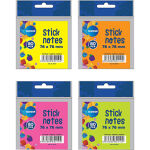 Centrum Sticky Note Pad 76x76mm 80 Sheets 4 Neon Colours (Pack 12)