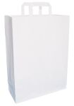 Paper Carrier Bag, 12" White, Paper Handle (Box 250)