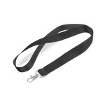 Black Lanyard Fabric Woven with Safety Catch 20mm