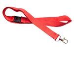 Red Lanyard Fabric Woven with Safety Catch 20mm