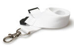 White Lanyard Fabric Woven with Safety Catch 20mm