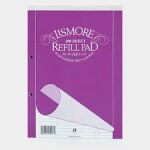 Lismore A4 Refill Pad Ruled Narrow Feint & Margin Top Bound perforated. 400 Page (Pkt 5)