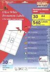 Decadry Retail Pack Labels 30 Sheets 18 per Sheet
