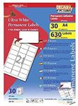 Decadry Retail Pack Labels 30 Sheets 21 per Sheet