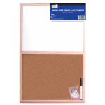 Tallon Notice Board, Split White/Cork Board 60 x 40cm & Accessories