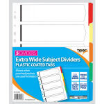 Tiger Dividers A4 5 Part, Extra Wide (Pack 10)