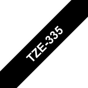 Tape Tz Series 12mm Lami White On Black (tz-335)
