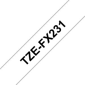Flexible Tape 12mm Black On White (tze-fx231)