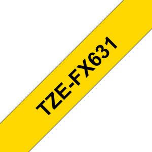 Flexible Tape 12mm Black On Yellow (tze-fx631)