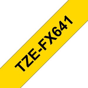 Flexible Tape 18mm Black On Yellow (tze-fx641)