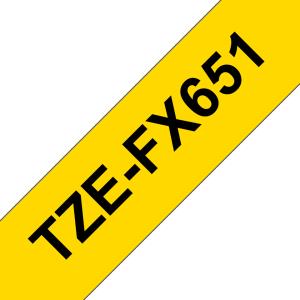 Flexible Tape 24mm Black On Yellow (tze-fx651)