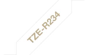 Tape Tze-r234 12mm Ribbon Gold On White