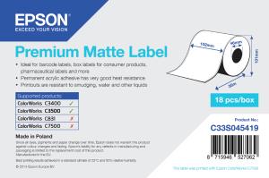 Premiummatte Label Cont Roll 102mm X 35m