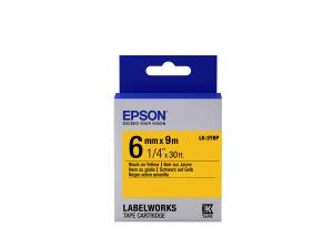 Label Cartridge Pastel Lk-2ybp Black/yellow 6mm (9m)