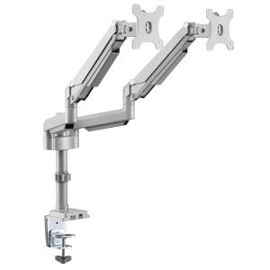 TRIPP LITE Dual-Display Flex-Arm Mount for 17in to 32in Monitors - Clamp or Grommet, USB, Audio Ports