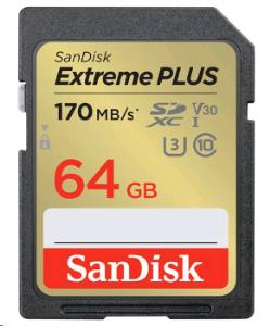 Extreme PLUS 64GB SDHC Memory Card 170MB/s 80MB/s UHS-I Class 10 U3 V30