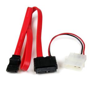 Slimline SATA Female To SATA With Low Profile4 Power Cable Adapter 50cm