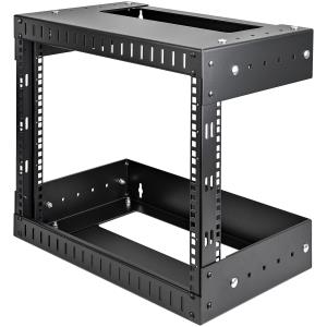 8u Open Frame Wall Mount Equipment Rack - Adjustable Depth