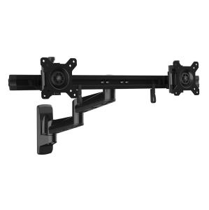 Wall Mount Dual Monitor Arm For Two 15-24 Monitors Articulating