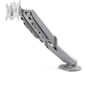 Dual Desk Mount Monitor Arm Built-in 2-port USB And 3.5mm