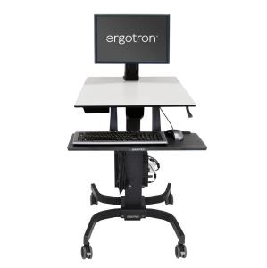 Workfit-c Sit-stand Workstation For Single LCD Monitor Ld With Mobile Cart Base (black/grey)