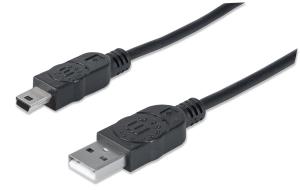 USB Cable A To Mini 5-pin USB2.0 2m Black
