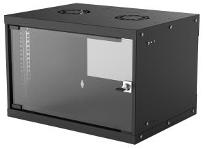 Wallmount Cabinet - 19in - 6U - 350x500x320 - Flatpack - Black
