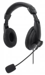 Headset Lightweight Over-ear Design w/Adjustable Microphone - USB - Black