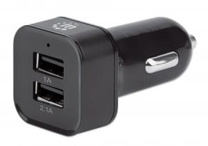 Car Charger with 2 USB Ports and Charging Cable