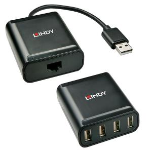 USB 2.0 Cat.5 Extender 4 Port 60m Extension For Up To 4 USB 2.0 Peripherals