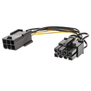 Power Adapter Cable - 6 Pin Female To 8 Pin Male - SATA Pci-e