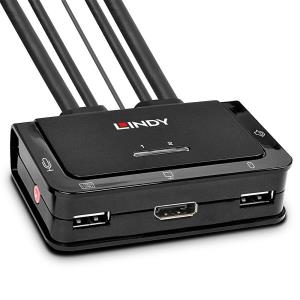 Audio KVM Switch Compact 2 Port DisplayPort 1.2 USB 2.0
