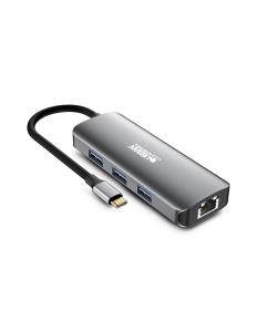 Hubee Hub 7 In 1 - USB-c With 3 USB-a/2 Hdmi 4k/1 Rj45 Et 1 USB-