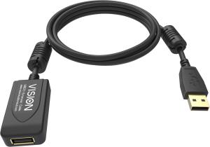 5m Black USB 2.0 Extension Cable